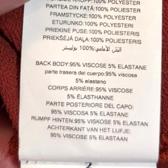 Michael Kors Layered V Neck 3/4 Sleeve Tunic Top Boho Minimal Fall Orange 2X - Picture 14 of 14